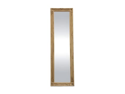 Specchio Da Piede Ad Arco Oro 180x80 Cm, In Vetro Temperato E Cornice In Lega Di Alluminio, A Parete O Appoggiato, Per Soggiorno E Camera Da Letto