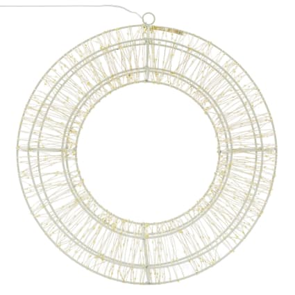 LED Lichterkranz Ø50cm 1440 LEDs Warmweiß Timer Aussen aus Metall