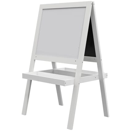 Tableau chevalet enfant AIYAPLAY 3 en 1 tableau blanc magnétique, tableau à craie rouleau papier 2 paniers intégrés - 3-6 ans vert - Jeux - Jouets