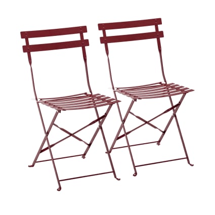 Set di 2 sedie Boulevard Emu pieghevole con telaio zincato e doghe in PVC colore blu