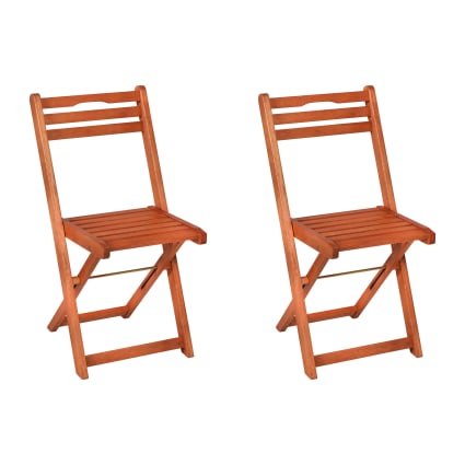 2er Set Balkonklappstuhl Eukalyptus, braun Porto