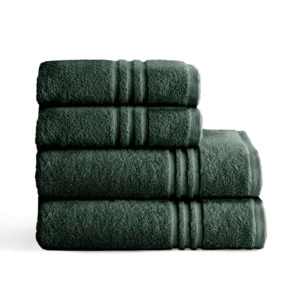 Set mit 4 dunkelgrünen Baumwoll-700g Badetüchern (50x100)+ (70x140) Toallas premium