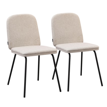 Sedia in stile scandinavo in legno nero con seduta in tessuto beige