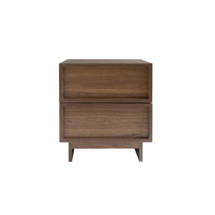 Nachttisch aus dunklem Holz mit 2 Schubladen, 40 x 38,5 x 45 cm B&b home