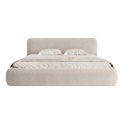Polsterbett aus Bouclé-Stoff 180x200 cm, Beige Herat