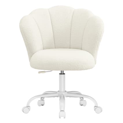Chaise De Bureau Pivotante En Velours Avec Dossier, Chaise De Bureau Rembourrée Ergonomique