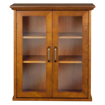 Armario de Baño de Pared con Puertas, 61cm, Marron