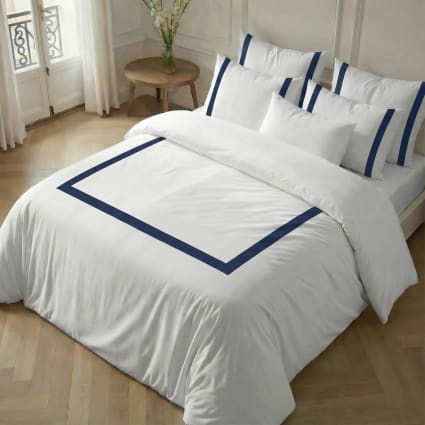 Bettbezug aus 100 % Baumwolle, 200 Fäden Blau 180x220 cm Hotel