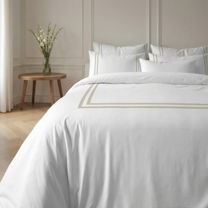 Bettbezug aus 100 % Baumwolle, 200 Fäden Beige 140x200 cm Hotel