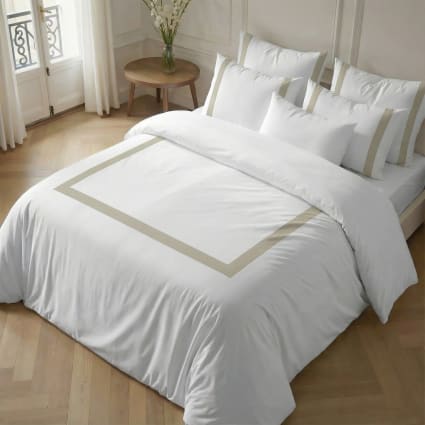 Bettbezug aus 100 % Baumwolle, 200 Fäden Beige 200x200 cm Hotel