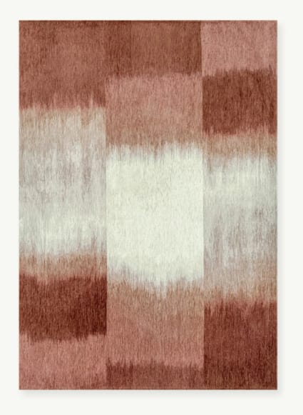 Tapis Moelleux XLARGE 160x230 Cm - Design Moderne à Carreaux Rouge Et Beige - Neuf