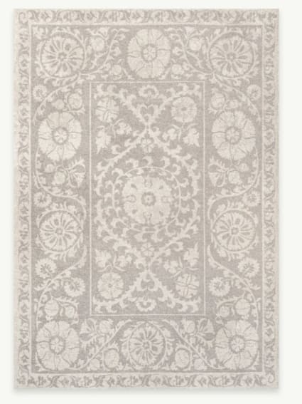 Tapis Tissé à Poils Courts Vintage Kalevi Gris