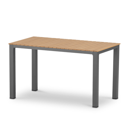 Gartentisch Holzimitat und Aluminium anthrazit 130x70 Osaka