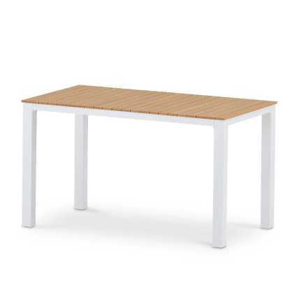 Gartentisch Holzimitat und Aluminium weiß 130x70 Osaka