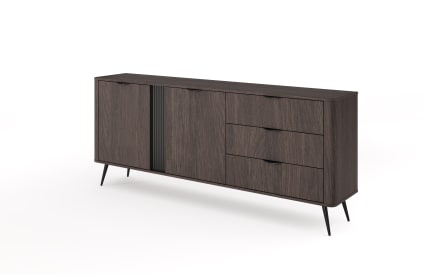 Credenza 2 Ante E 2 Cassetti Interni E 2 Segreti In Legno Di Noce Massello  Art Cred 2p 39