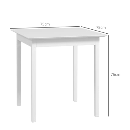 Esstisch Küchentisch quadratisch für 2 Personen Holz 75x75 cm, Weiß