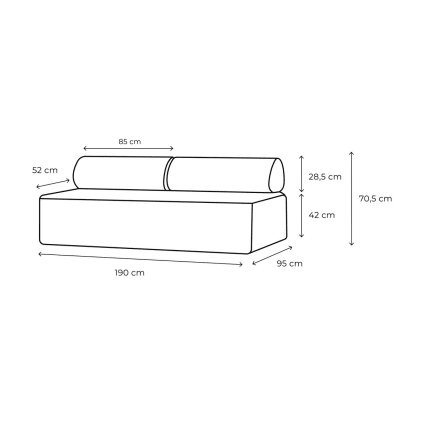 Canapé droit convertible et modulable 3 places tissu imperméable rouge ...