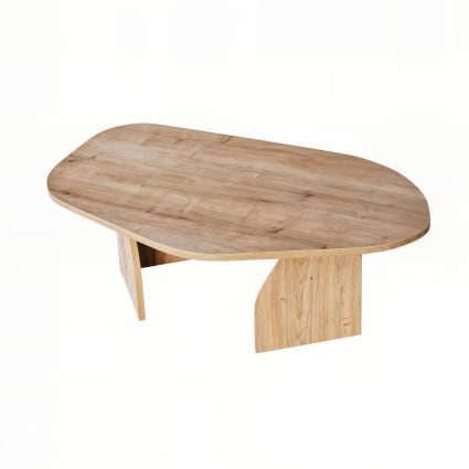 Table basse marron noisette doré main image 1