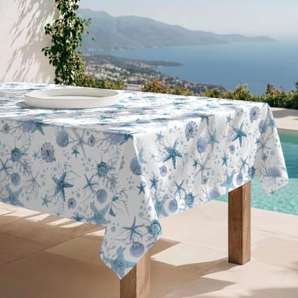 Fleckabweisende Tischdecke – 100 % Baumwolle, 150×300 cm Burbuja