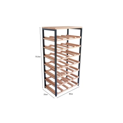 Flaschenregal für 28 Flaschen, aus Metall und Holz, 40 x 25 x 78 cm B&b utility