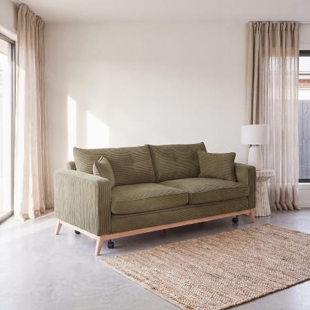 Canapé convertible style scandinave 3 places vert kaki, Maisons du Monde