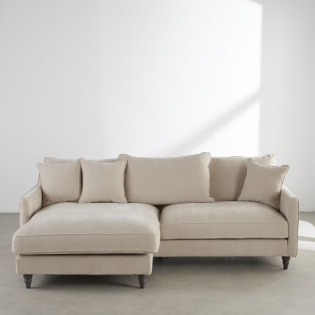 Canapé d'angle réversible 4/5 places beige, Maisons du Monde