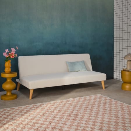 Canapé banquette convertible 3 places bouclette blanche, sweeek