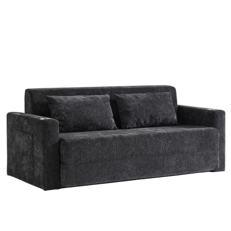 Canapé convertible 2 places en chenille noir et gris, Hauss Spole