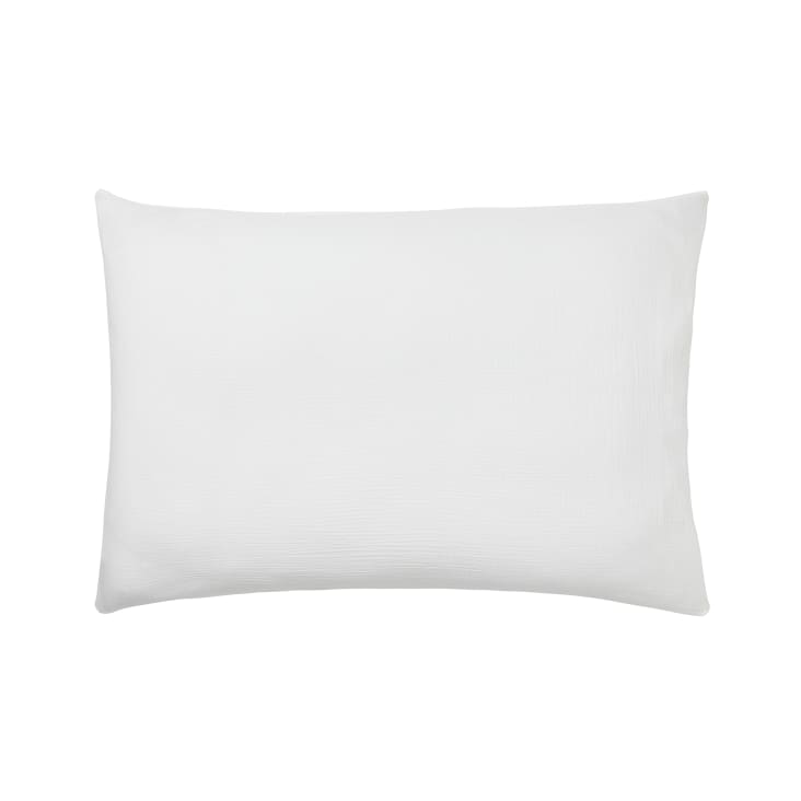 Taie d'oreiller unie en coton blanc 50x75