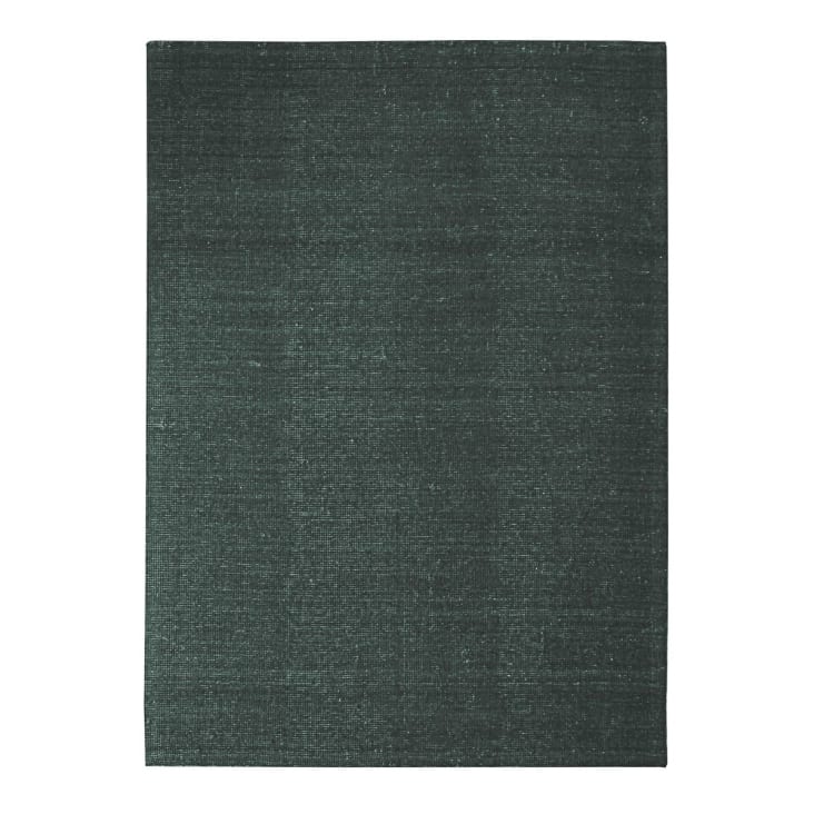 Tapis en laine et coton vert foncé 120x170