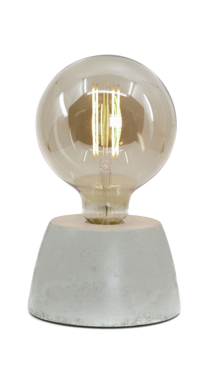 Lampe dôme en béton beige fabrication artisanale