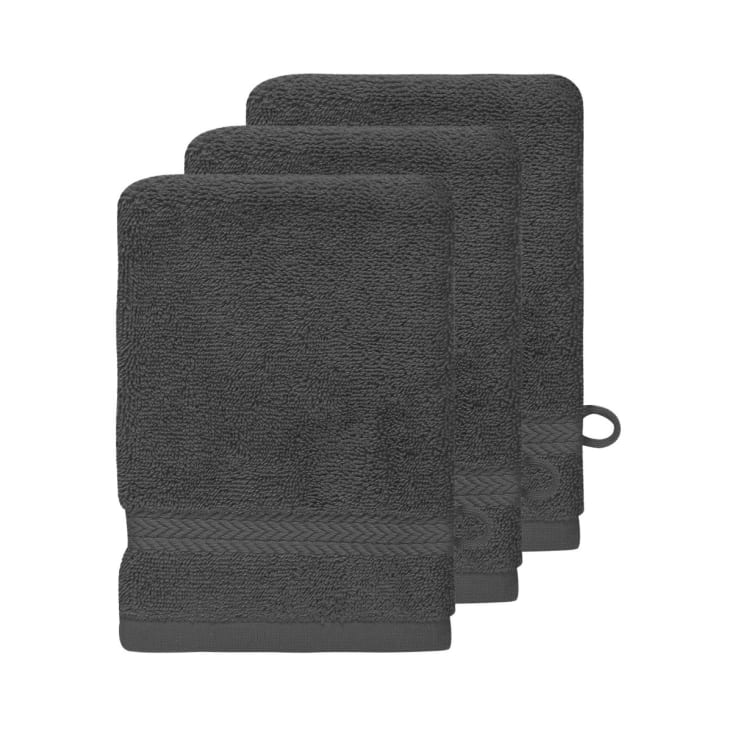 10 Gants De Toilette Betz 16x21cm - 100% Coton Premium - Rouge Et Gris Anthracite - Lavable Machine 60°C