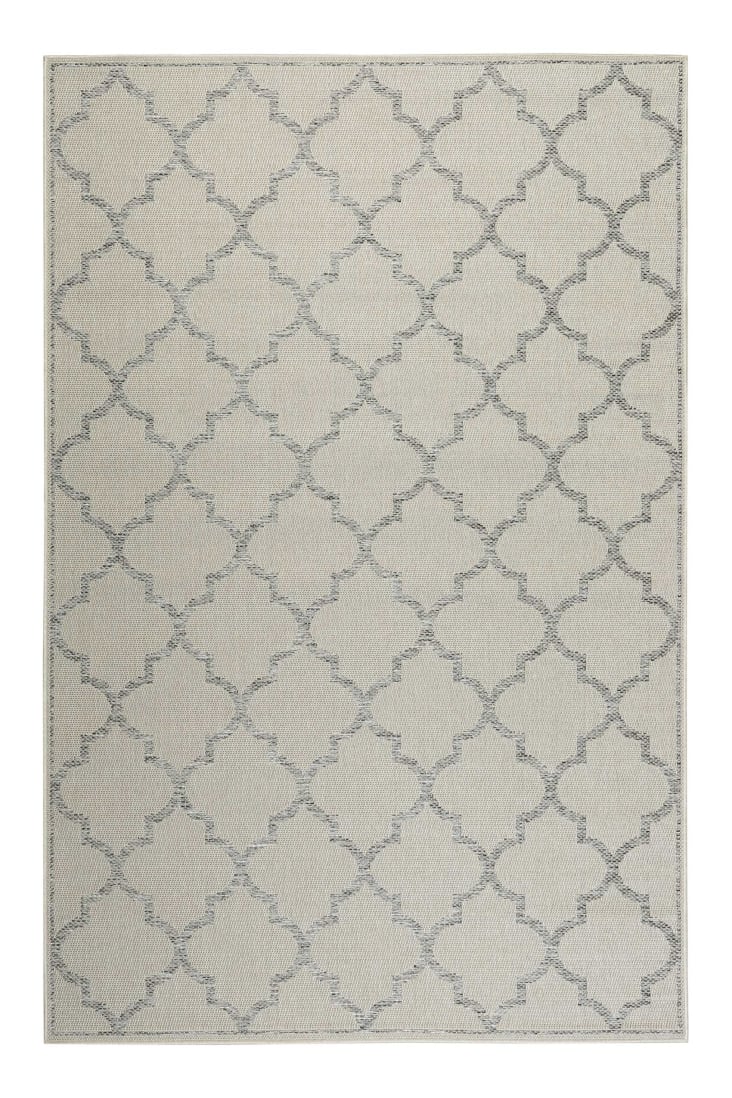 Tapis exterieur beige motif oriental gris 200x133