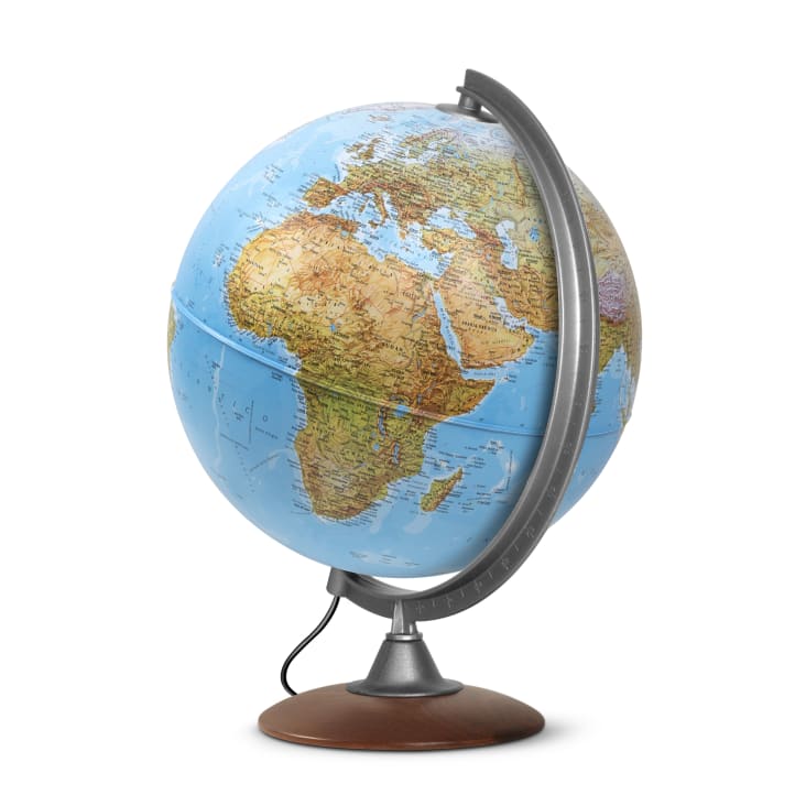 Globe terrestre  30 cm  lumineux  textes en français