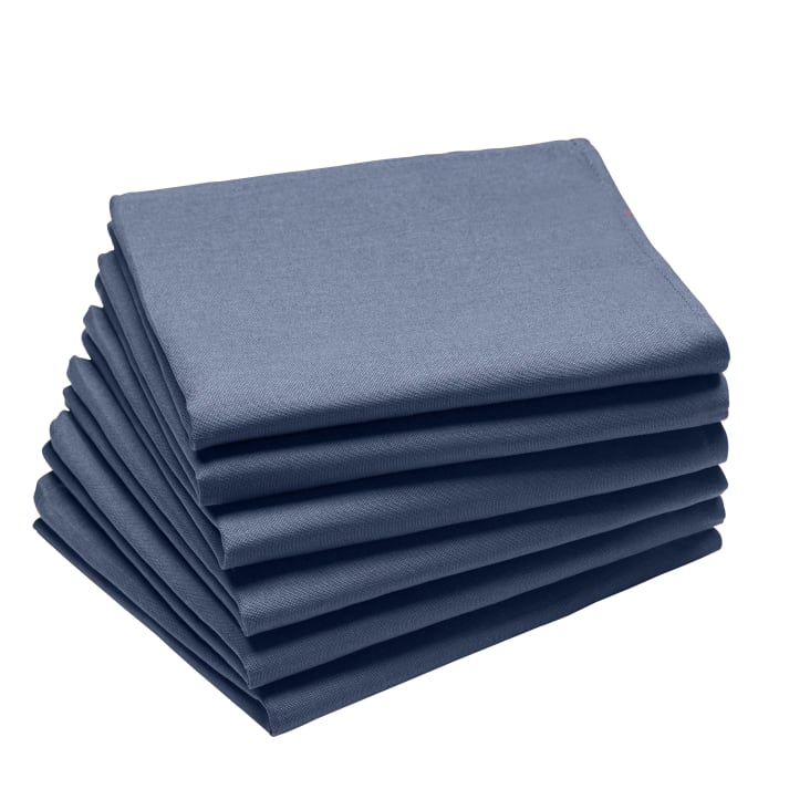 Lot de 6 serviettes en coton traite Teflon, Cyclades 45 x 45