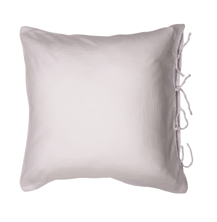 Federa in garza di cotone grigio perla 65X65 CM GAZE DE COTON LIGHT