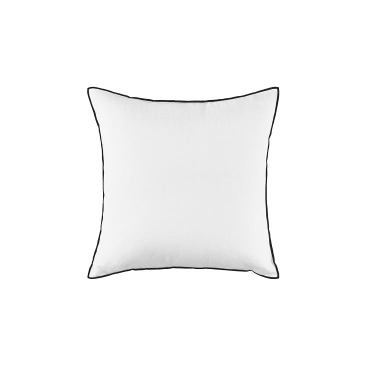 Fodera per cuscino 40x40 cm Bianco puro e bordo nero Carlina