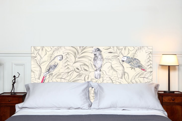 Testata del letto in tessuto senza supporto in legno 160 x 70 cm Perroquets