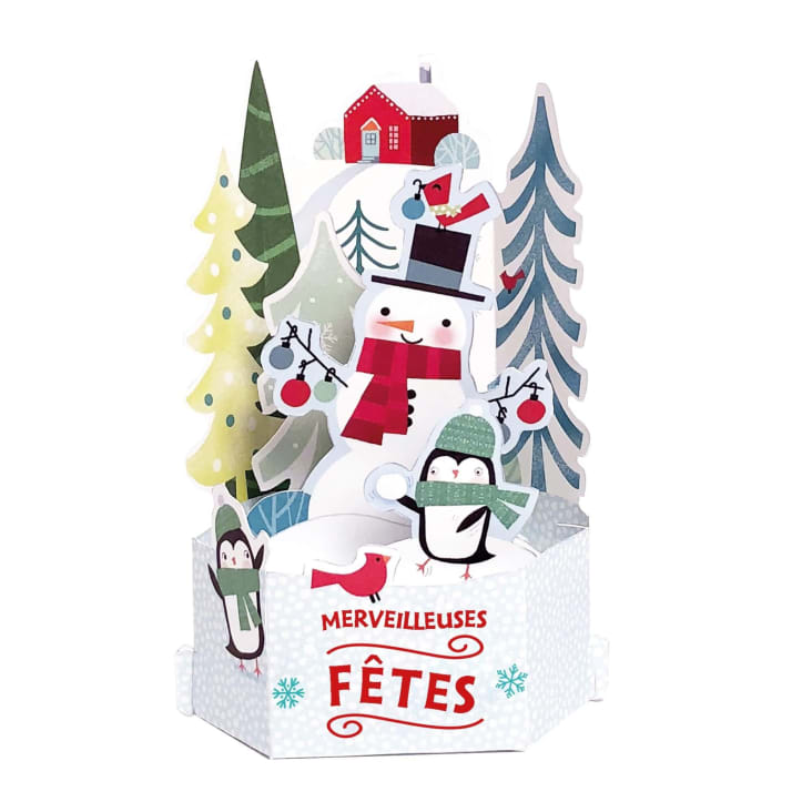 Carte de voeux noël pop-up 3d neige