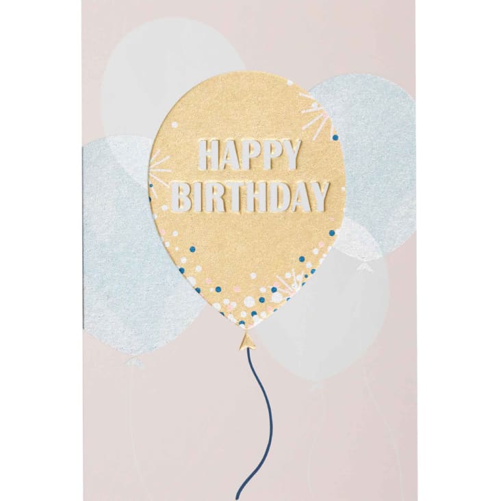 Ballon métallique “Happy Birthday” - Marbre rose