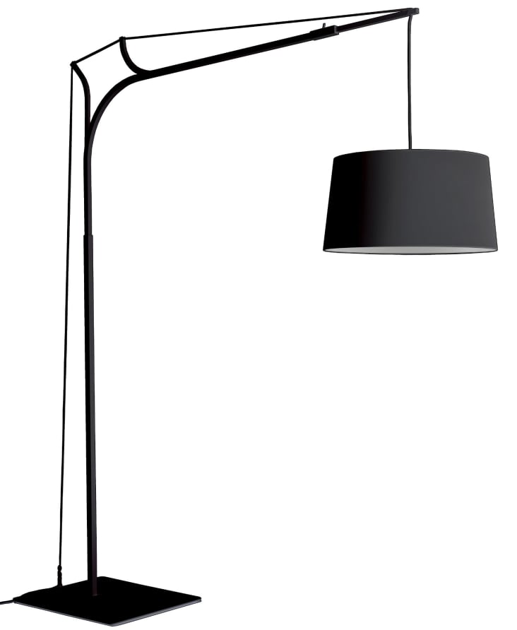 Lampadaire moderne noir avec LED et variateur - Bumu