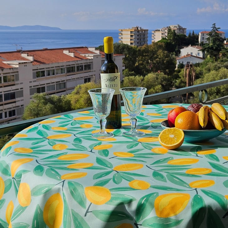 Nappe Ovale Nydel Venezia - 160x240 Cm - Tissu Damassé Chamois Traité Anti-taches