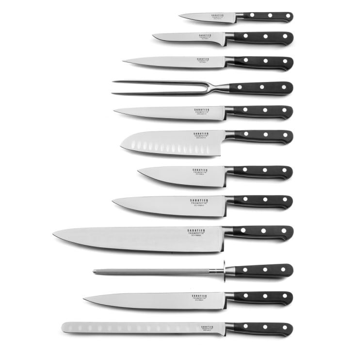 Juego de 12 cuchillos de cocina negro Origin