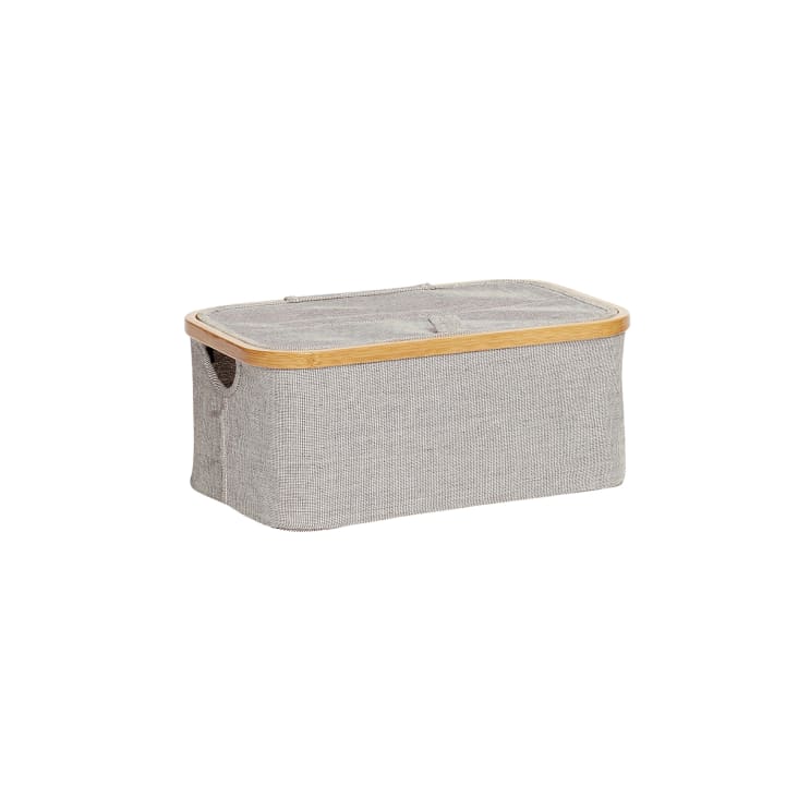 Boîte de Rangement avec Couvercle Tissu, Caisse de Rangement