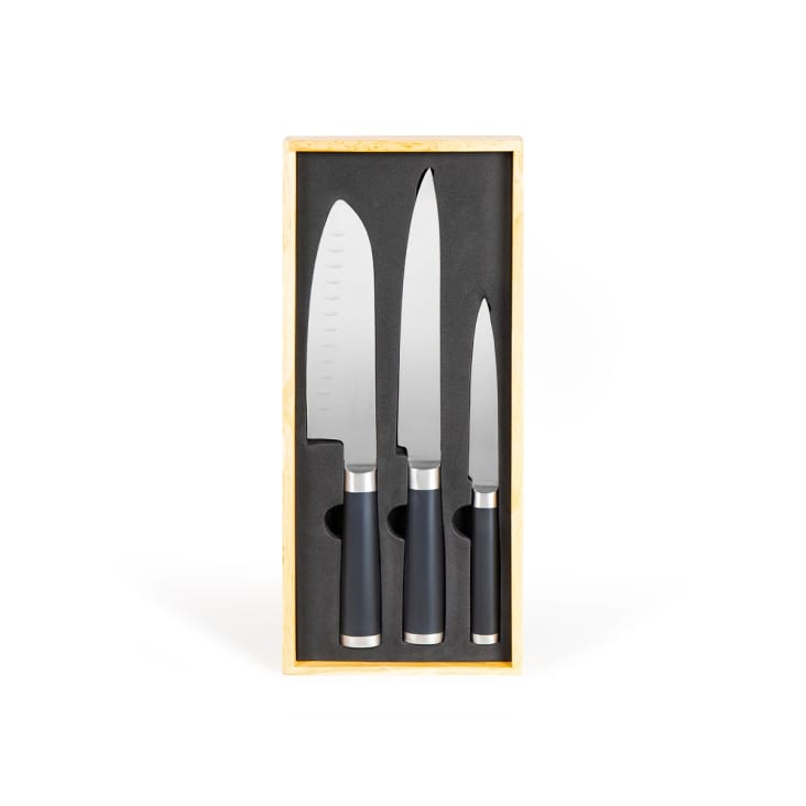 Set de 3 couteaux japonais en acier inoxydable noir MEC115