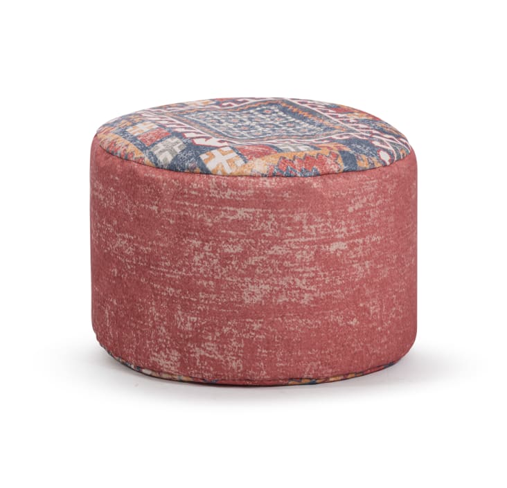Housse De Pouf Rond Motif Mandala Doré Sur Fond Noir - Diamètre 61 Cm, Hauteur 35,6 Cm - Coton Sérigraphié Avec Pompons Et Fermeture éclair
