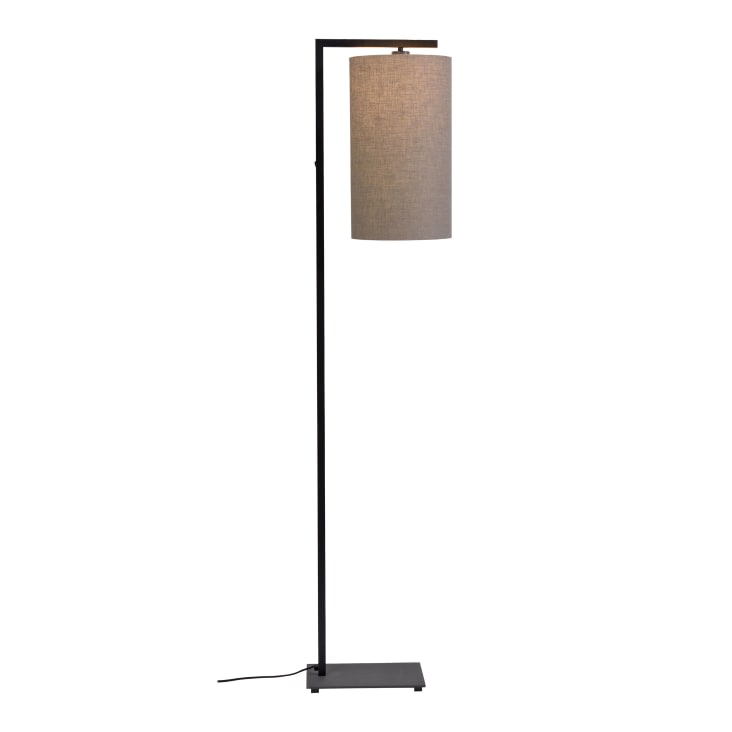 Soldes - Lampadaire noir avec abat-jour en verre H160 cm - Interior's