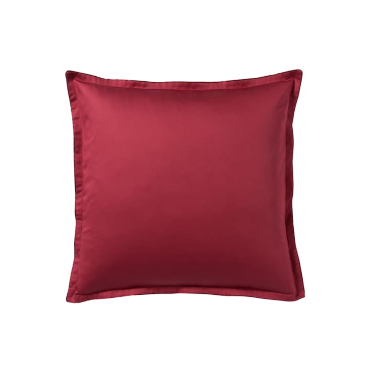 Taie d'oreiller en satin de coton rouge cinabre 65x65 TEO