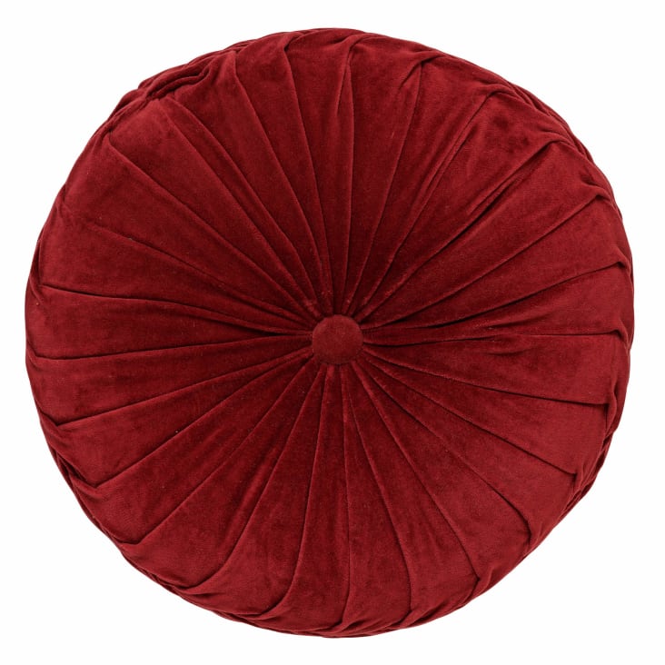 Coussin Rond AC Milan Officiel - Diamètre 40cm - Rouge Et Noir - Lavable Machine - Pour Fans Rossoneri