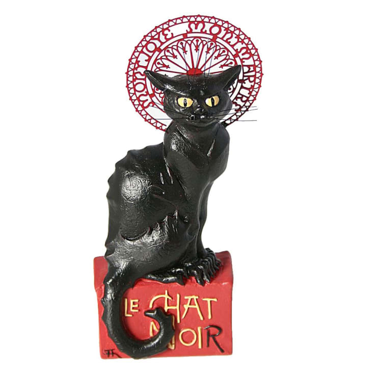 Sculpture Grand chat déco noir H 58cm 